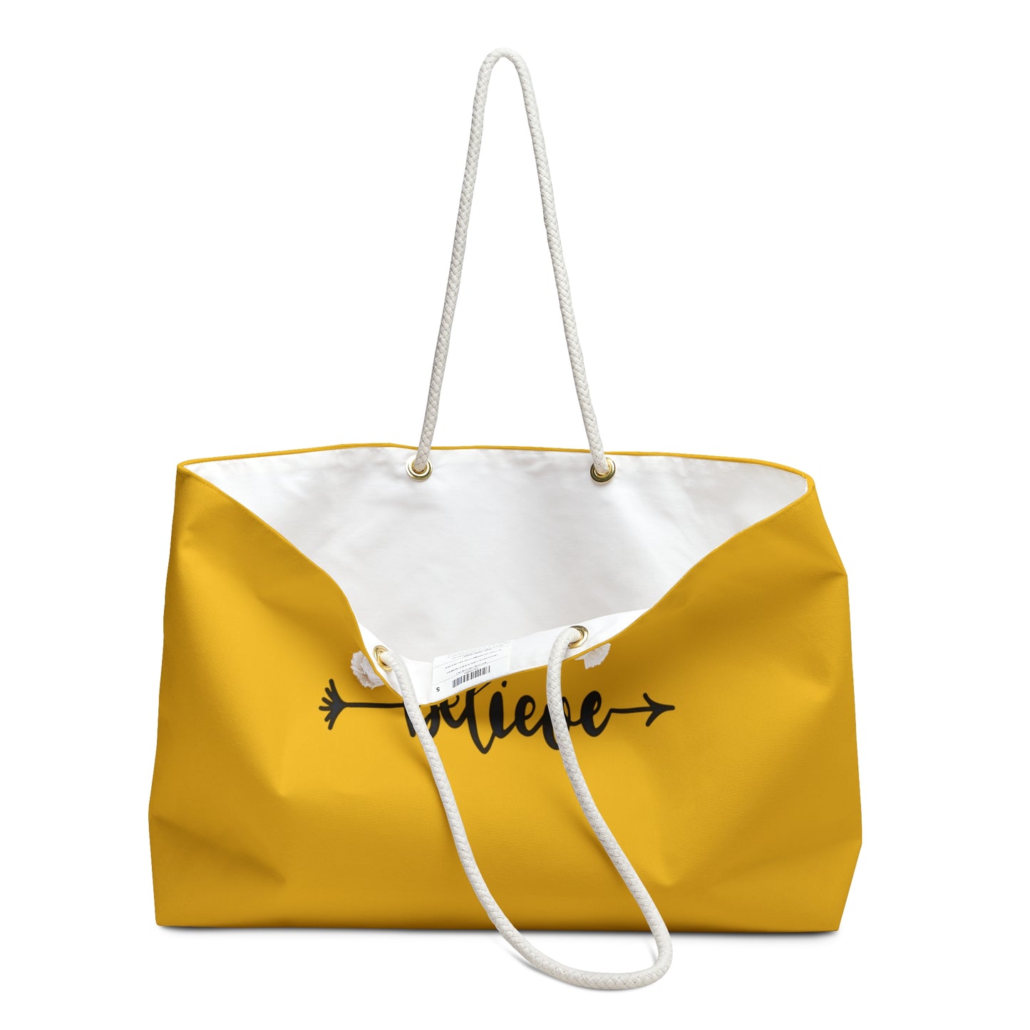 Weekender Bag | Yellow Tote | Believe