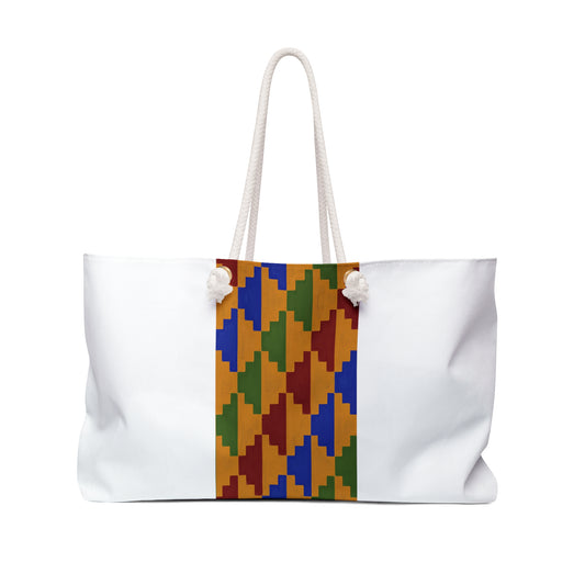 Weekender Bag | Kente and White Design