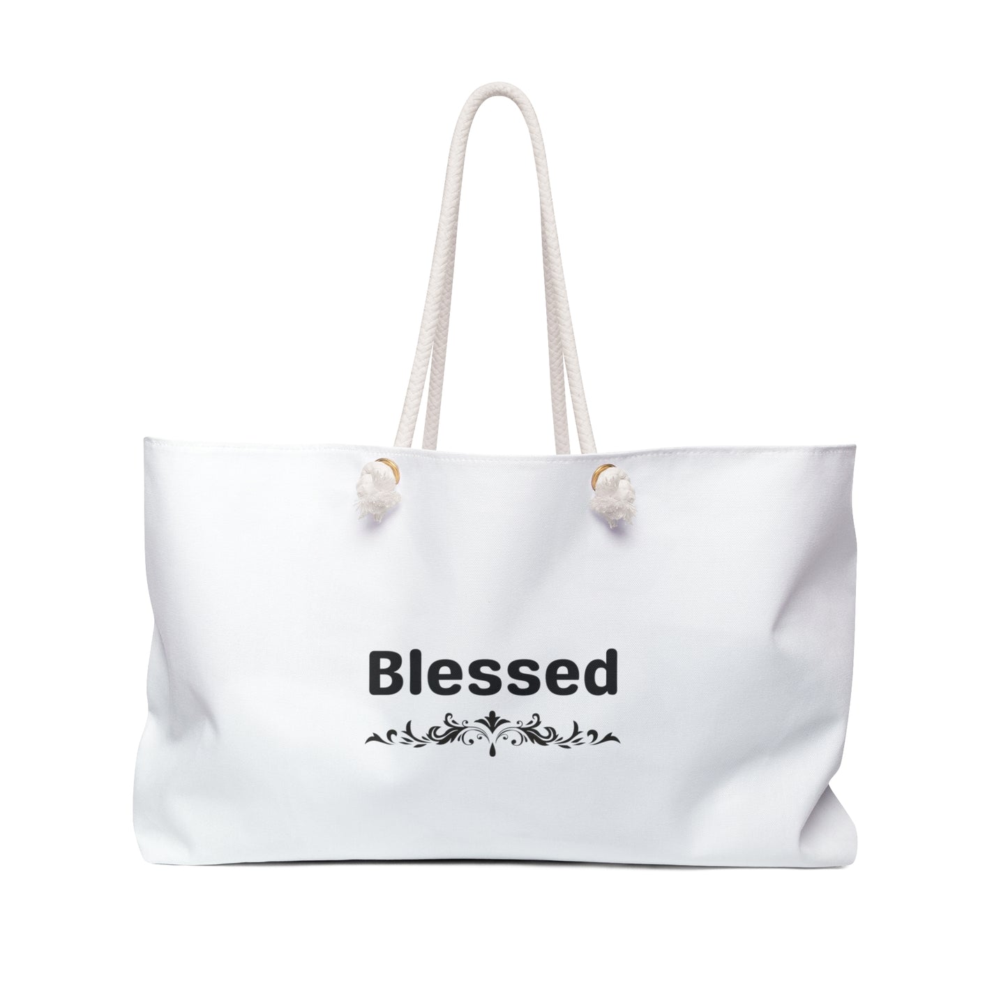 Weekender Bag | White Tote | Blessed