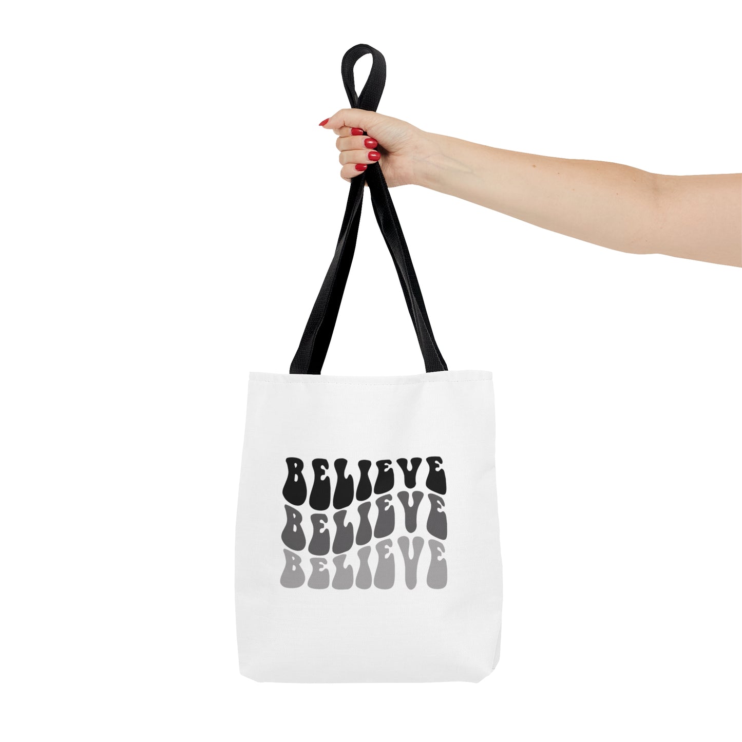 Tote Bag (AOP) | Believe | White Tote