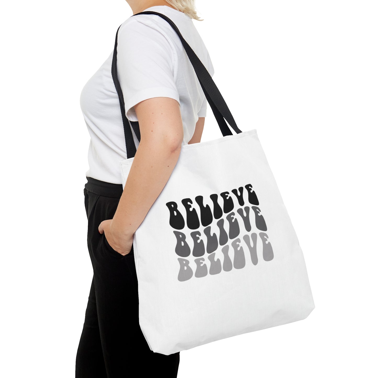 Tote Bag (AOP) | Believe | White Tote