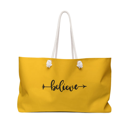 Weekender Bag | Yellow Tote | Believe