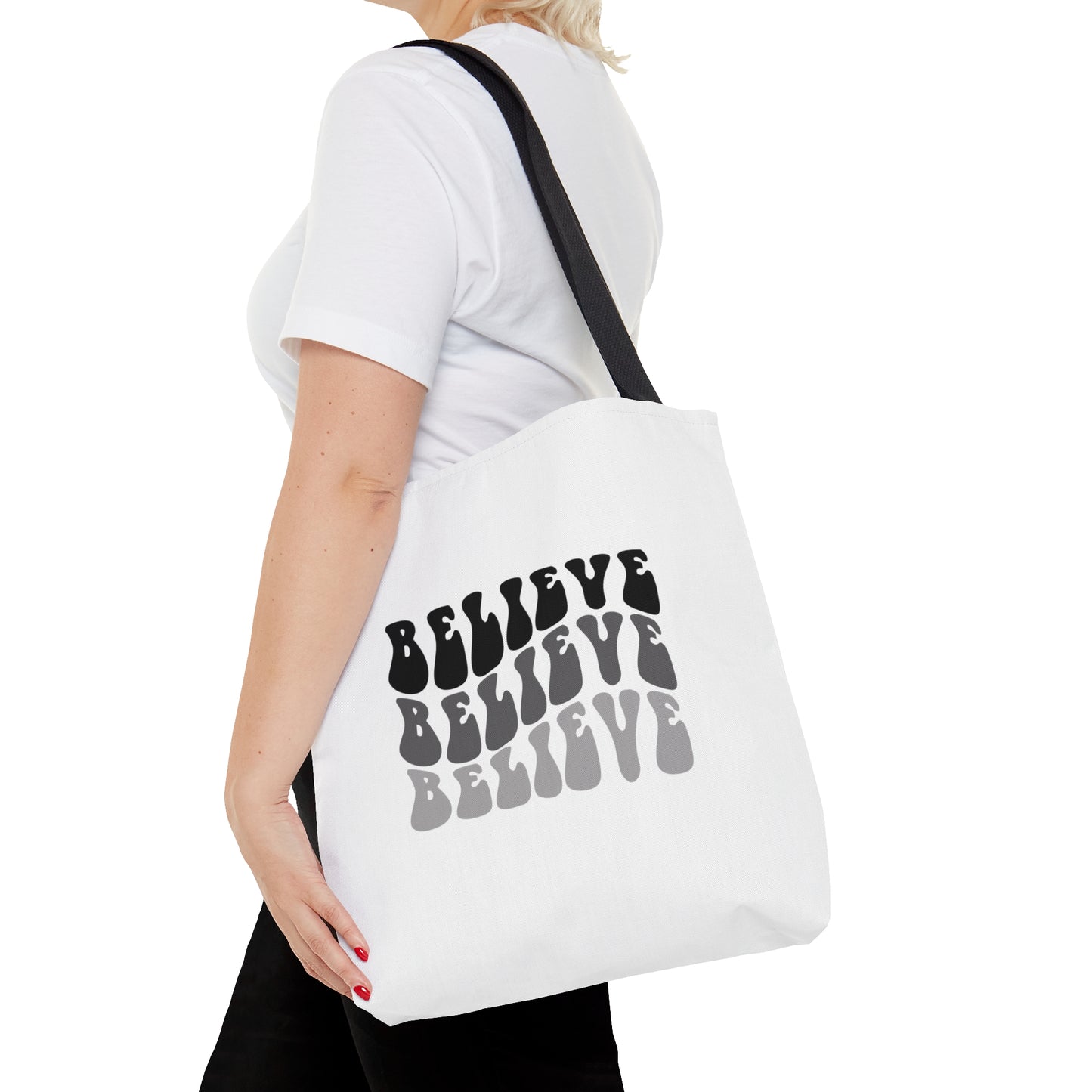 Tote Bag (AOP) | Believe | White Tote