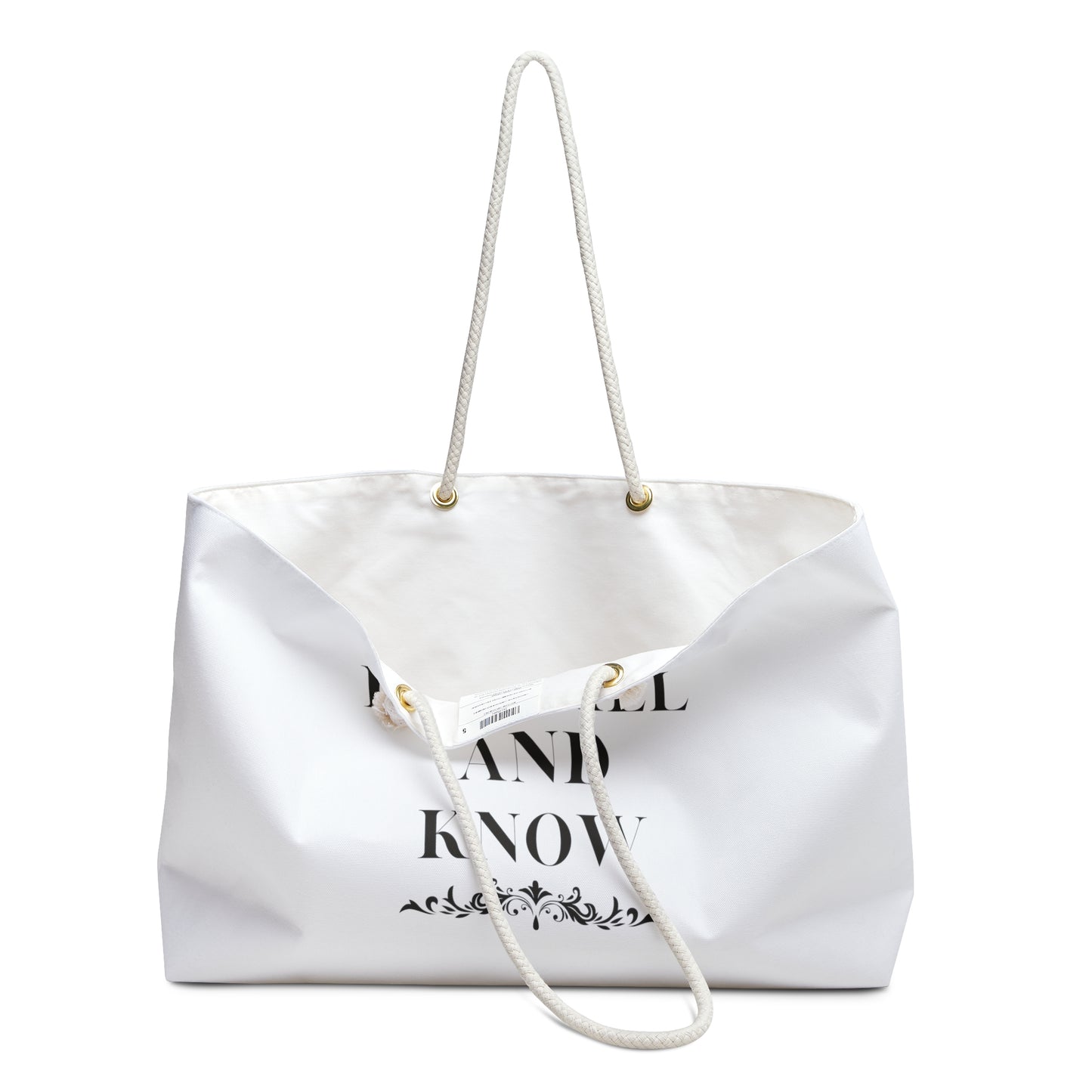 Weekender Bag | White Tote | Be Still and Know