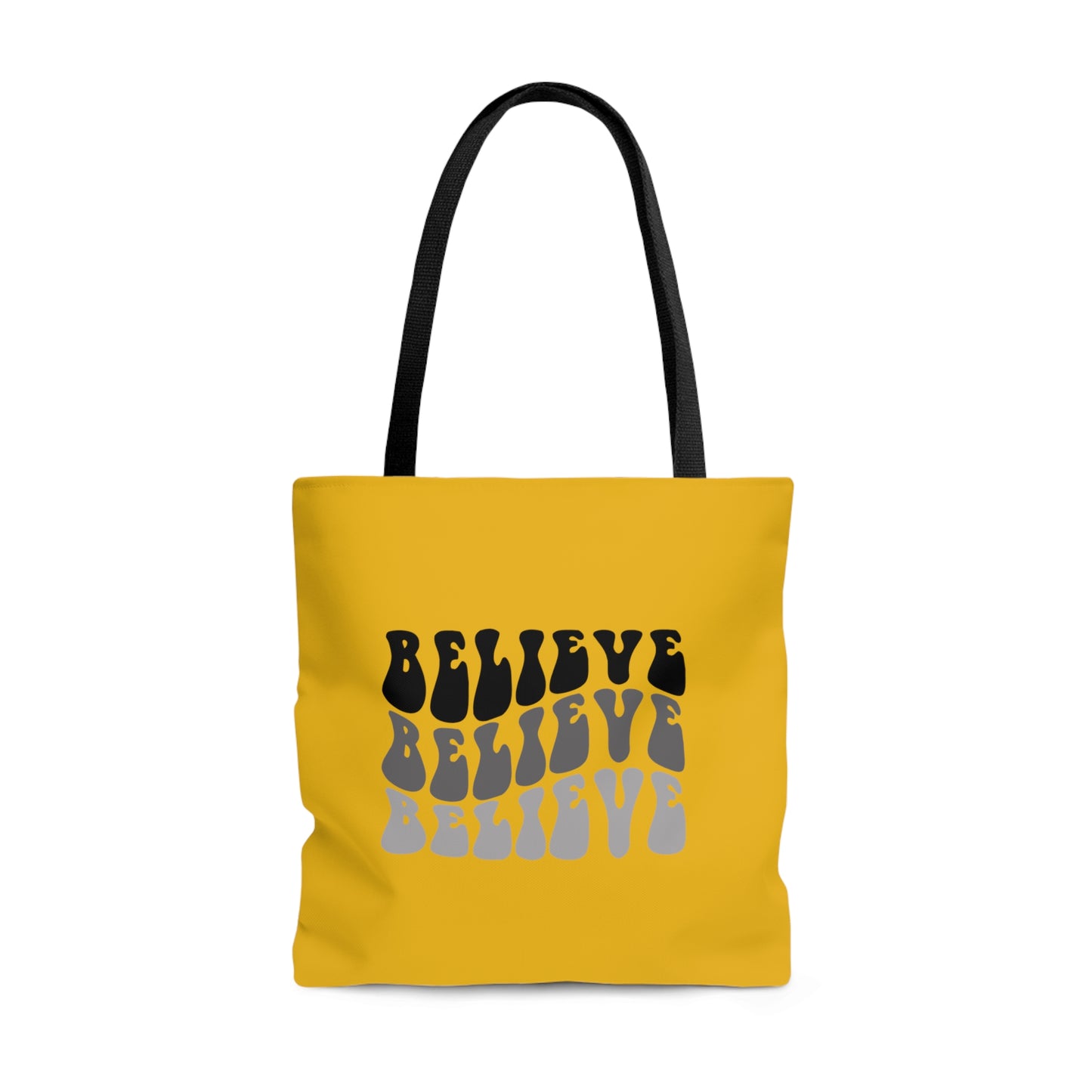 Tote Bag (AOP) | Believe | Yellow Tote