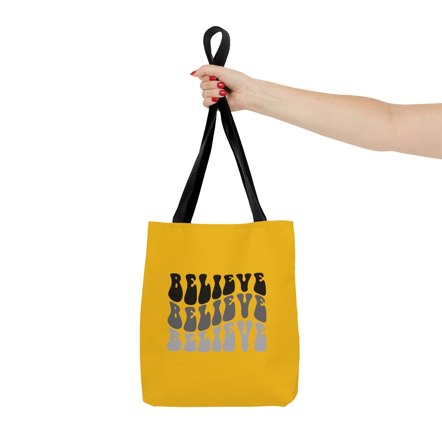 Tote Bag (AOP) | Believe | Yellow Tote