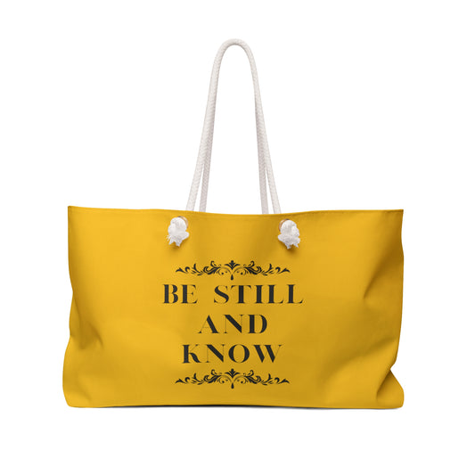Weekender Bag | Yellow Tote | Be Still and Know