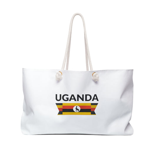 Weekender Bag | Uganda Flag | White Tote