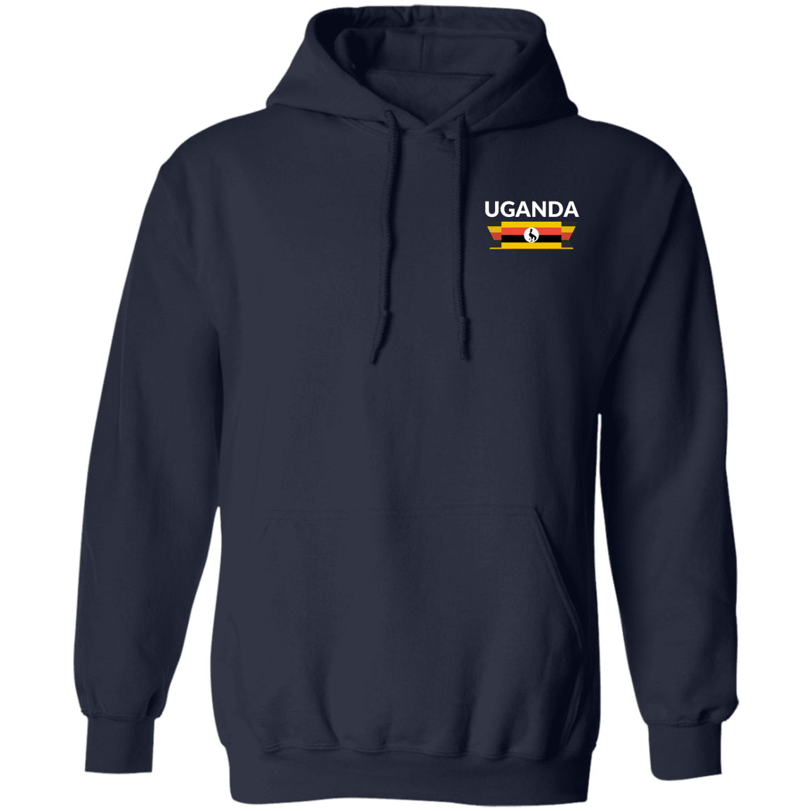 Hoodie | Unisex | Uganda Flag | Black, Navy