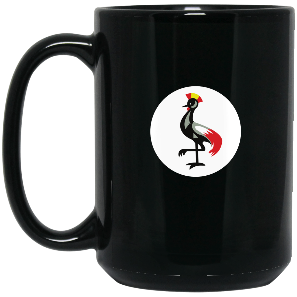 Mugs | Uganda Crane | Black Mug
