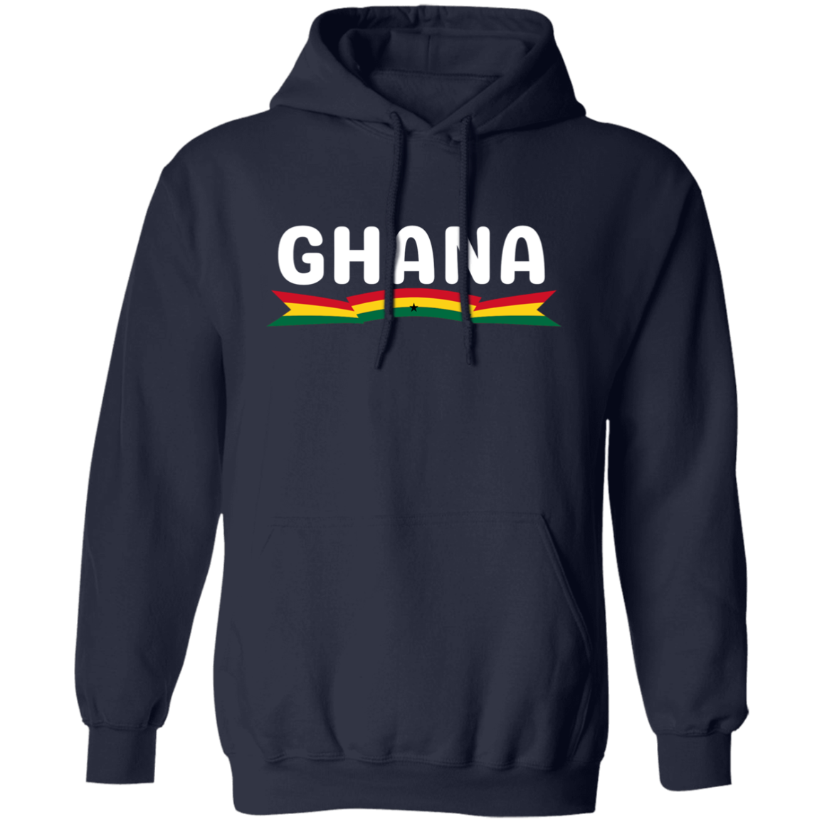 Hoodie | Unisex | Ghana Flag | Black, Navy