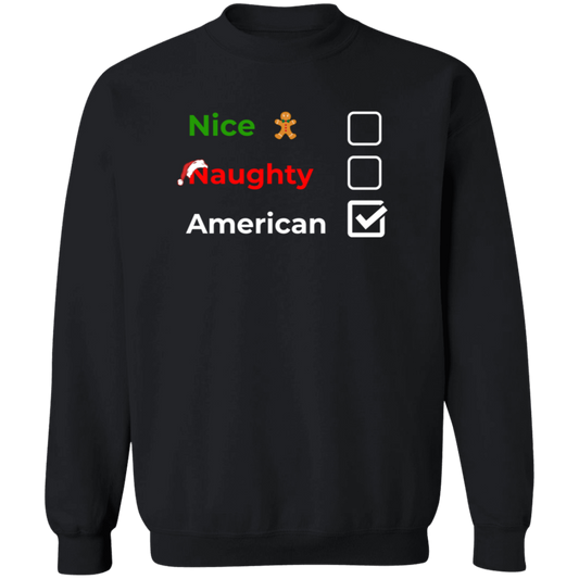 Christmas Sweatshirt | Nice, Naughty, American