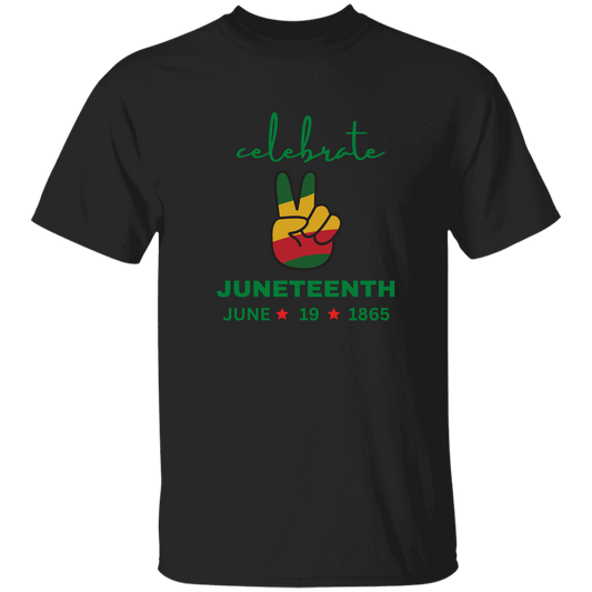 Juneteenth | T-Shirt  in Blk| Peace Sign