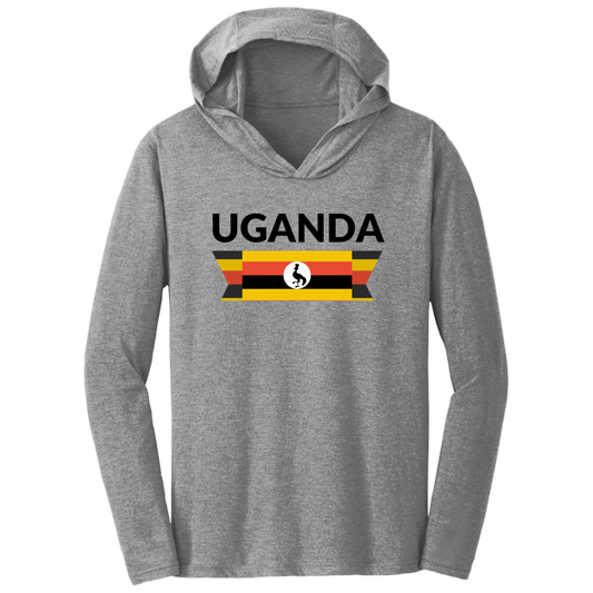 T-Shirt Hoodie | Unisex | Uganda Flag | Grey