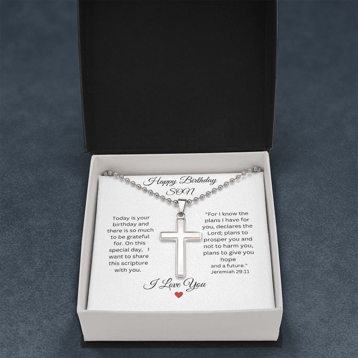 Birthday | Stainless Steel Cross Necklace | To Son