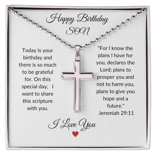 Son Birthday | Stainless Steel Cross Necklace | From One Parent
