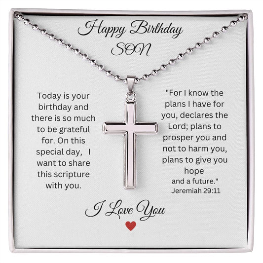 Birthday | Stainless Steel Cross Necklace | To Son