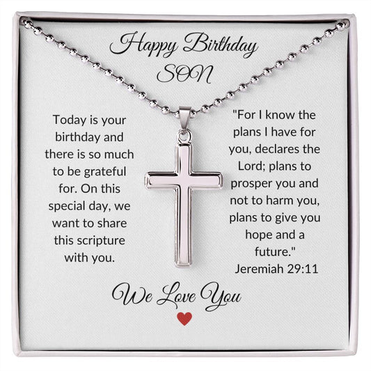 Son Birthday | Stainless Steel Cross Necklace | From Parents