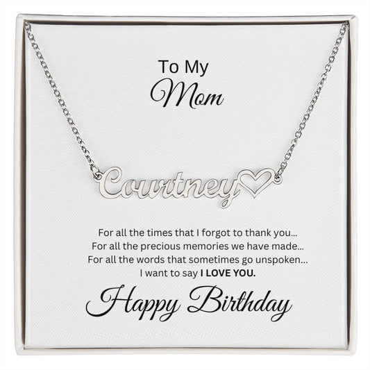 Mother | Birthday | The Heart Name Necklace (Customizable)