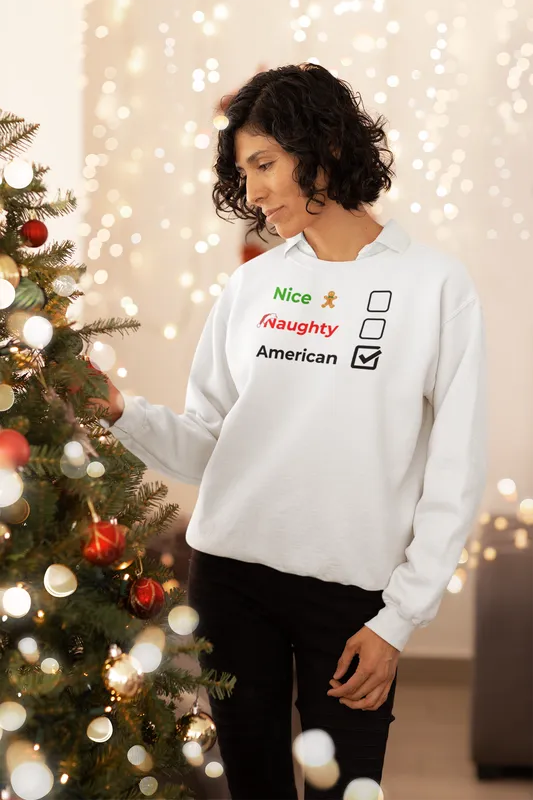Christmas Tee | Nice, Naughty, American