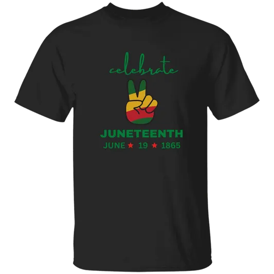 Juneteenth | T-Shirt in Blk| Peace Sign