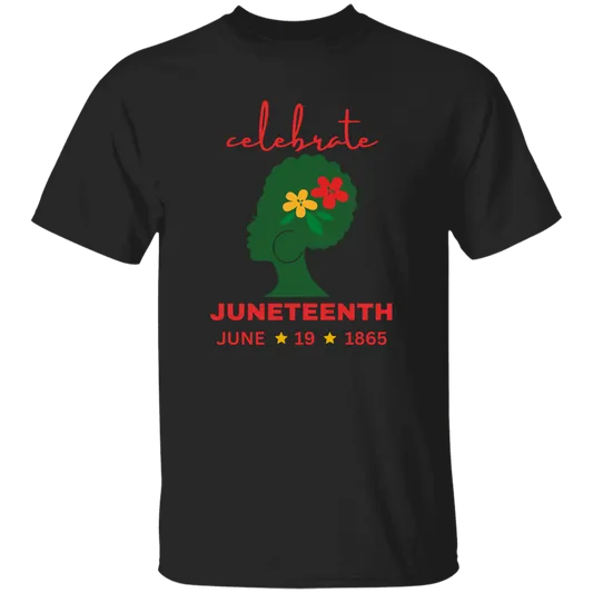 Juneteenth | Youth Tee in Blk | Flowers in Hair